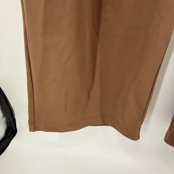 Halara Flex High Waisted Shirred Straight Leg Pants Tan Womens Size XL TALL - Picture 4 of 13